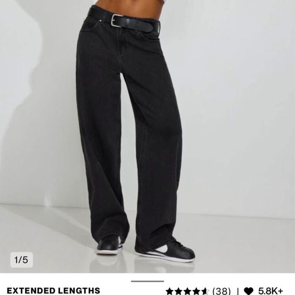 New Garage Black Low-Rise Baggy Jeans